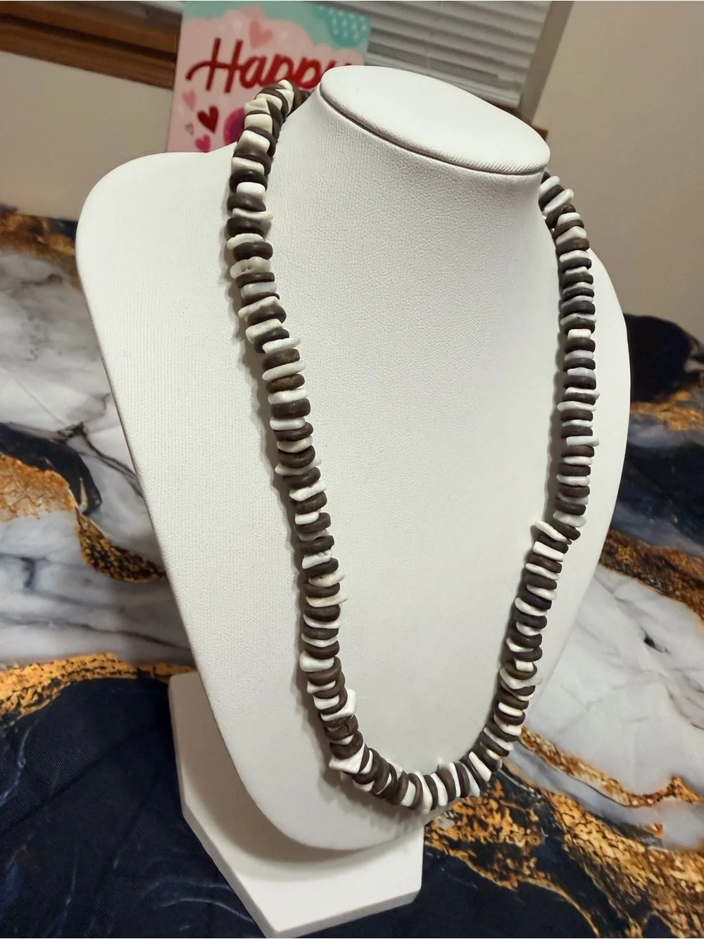 Vintage wood/stone necklace